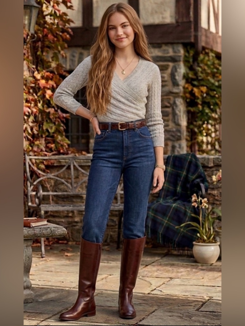 Intermix Gray Sweater L Cable Knit Crop Crossover V Neck SOFT Wool Cotton $210